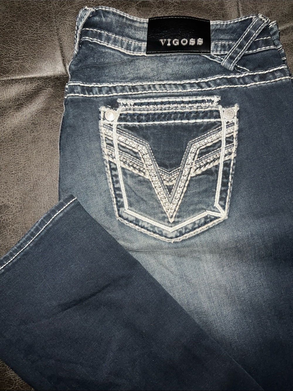 Vigoss Women’s Indigo Skinny Jeans with Embroidered Back Pockets